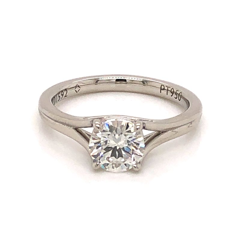 Lady s Platinum Engagement Ring Size 6.5 With One 1.07Ct Round Brilliant H Si2 Diamond  dwt: 3.3