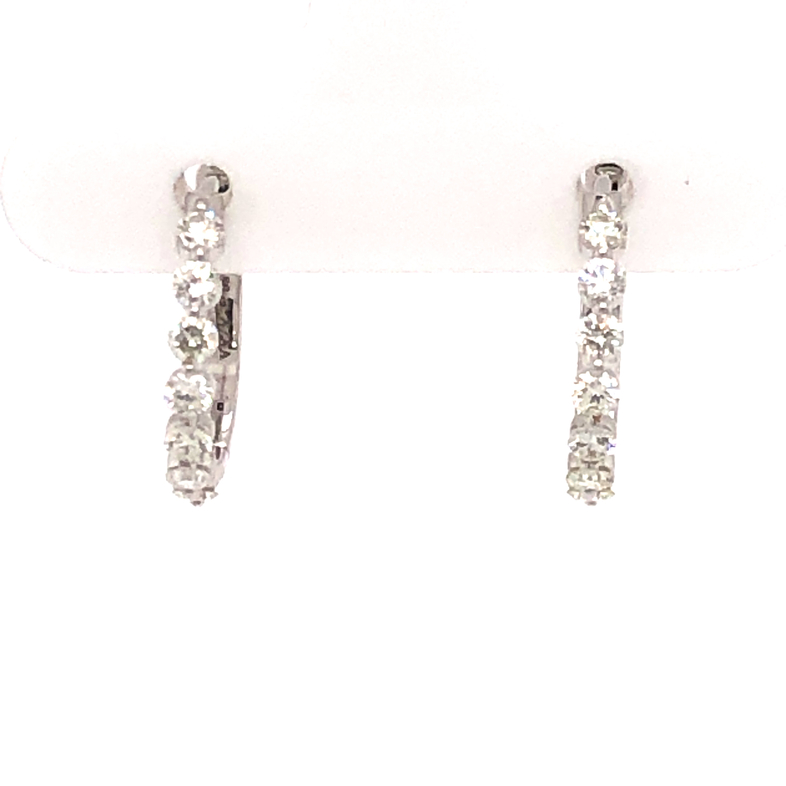 Lady s White 14 Karat Earrings With 14=0.50Tw Round Brilliant G SI Diamonds  1.2 dwt.