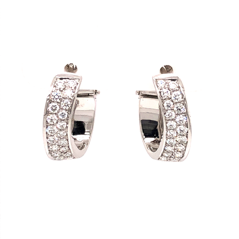Lady s White 18 Karat Earrings With 38=0.73ctw Round Brilliant F VVS Diamonds  4.9 dwt