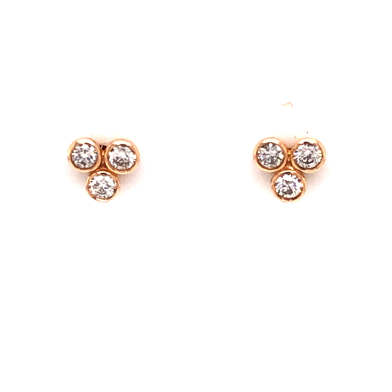 Lady s Ros 14 Karat Earrings With 6=0.30ctw Round Brilliant G SI Diamonds  dwt: 0.81