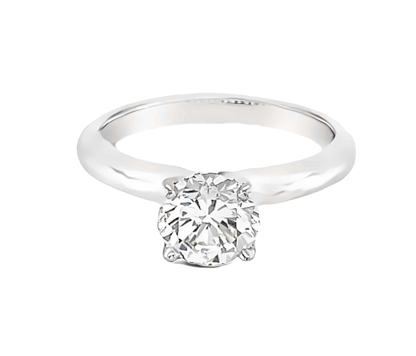 Lady s White 14 Karat Ring With One 1.17Ct Round Brilliant K VS2 Diamond