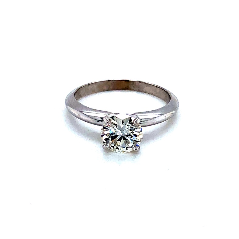 Lady s White 14 Karat Ring With One 1.17Ct Round Brilliant K VS2 Diamond