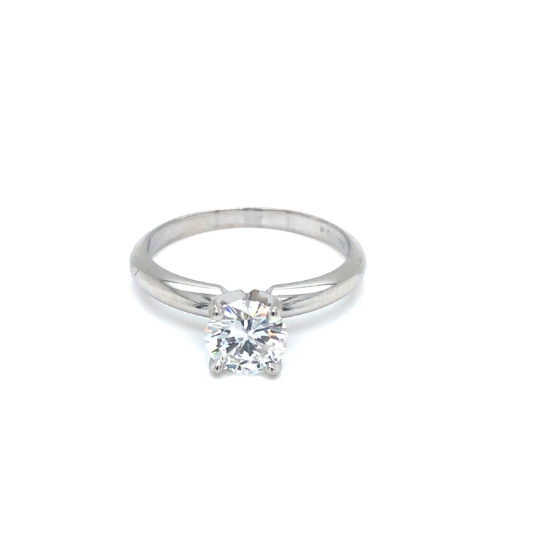 Lady s White Platinum Engagement Ring With One 0.91CT Round Brilliant G VS1 Diamond