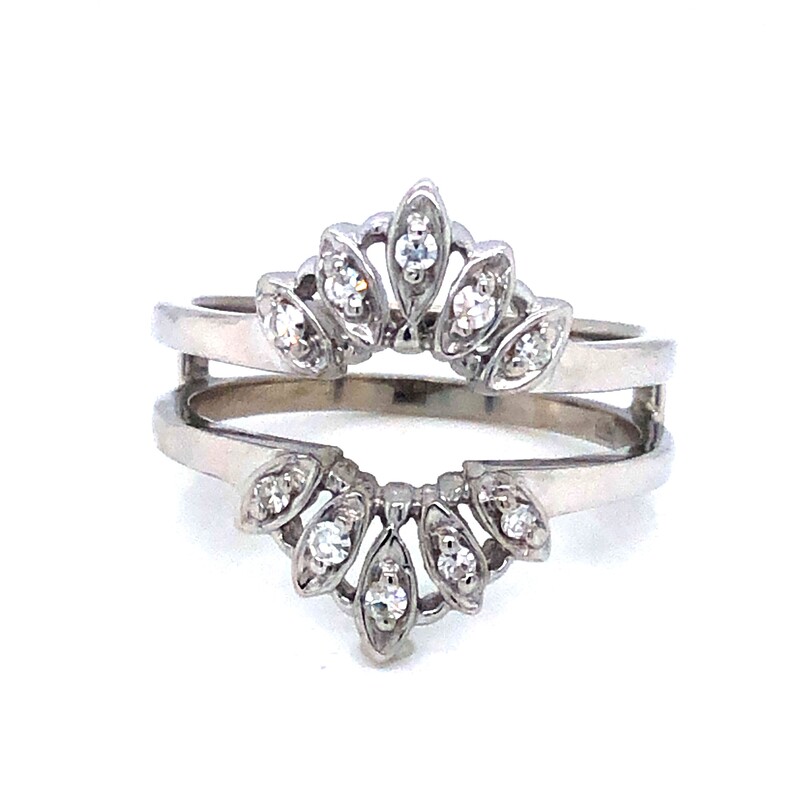 White 14 Karat Anniversary Ring With 10=0.25Tw Single Cut G Vs Diamonds  dwt: 3.5