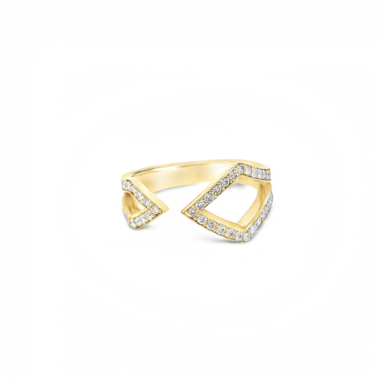 Yellow 14 Karat Contemporary Fashion Ring With 39=0.40Tw Round Brilliant G Vs Diamonds