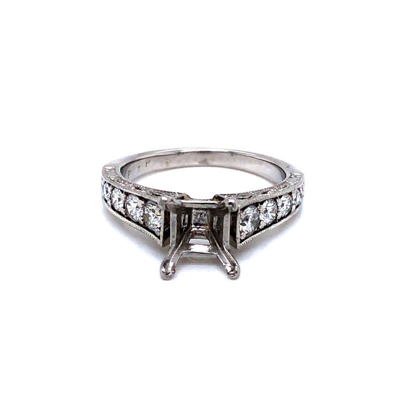 Lady s Platinum Ring Size 6.5  10=0.73ctw Round Brilliant G VS Diamonds  dwt: 4.5