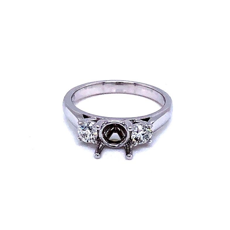 Lady s White 14 Karat Ring Size 6.5 With 2=0.40Tw Round Brilliant G VS Diamonds