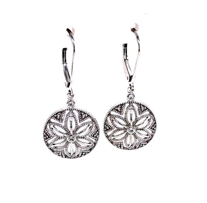 Sterling Silver Earrings With 14=0.08TW Round Brilliant G SI Diamonds