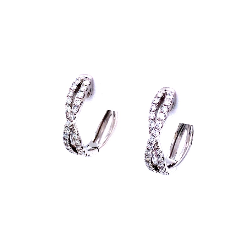 White 14 Karat Diamond Freeform Earrings With 50=0.50Tw Round Brilliant G SI Diamonds  dwt: 2.63