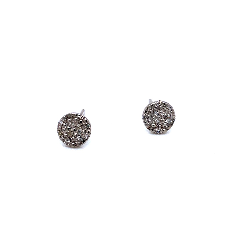 Sterling silver diamond stud earring