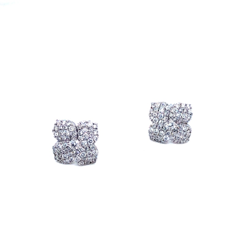 Lady s White 14 Karat Earrings With 114=0.50Tw Round Brilliant G VS Diamonds