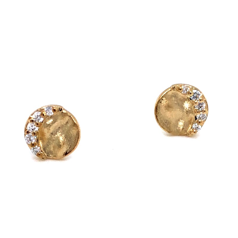 Ladies 14K Yellow Gold Diamond Earings 0.06CTW