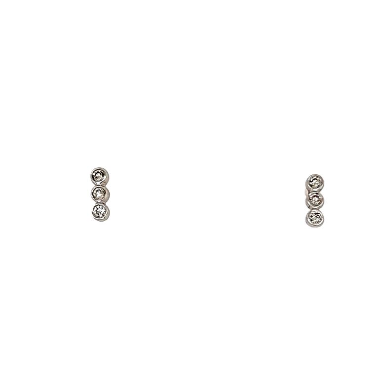 Lady s Stud Earrings With 6=0.07Tw Round Diamonds