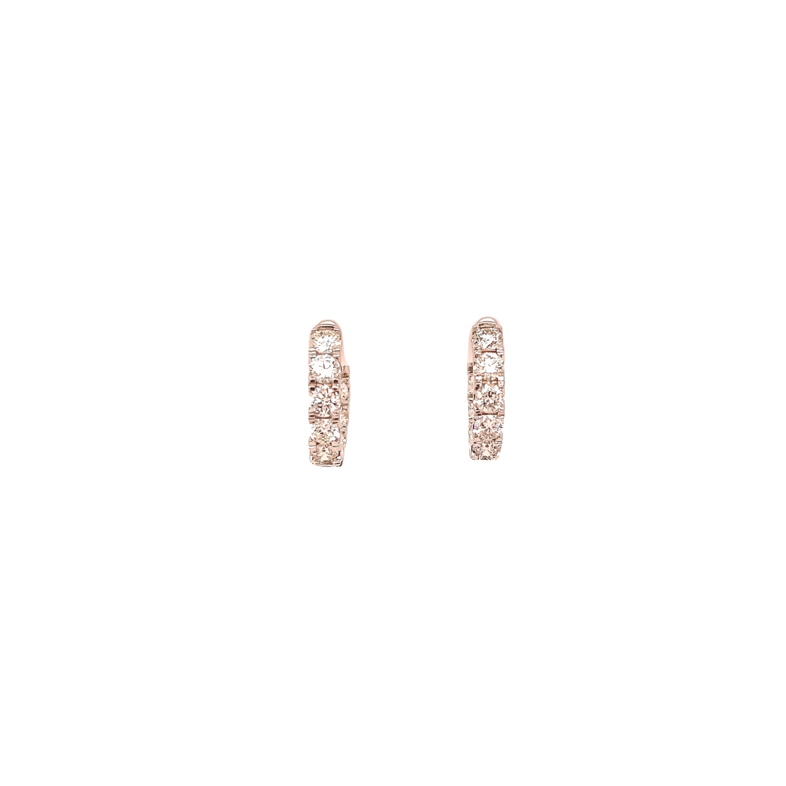 Lady s White 14 Karat Small Hoop Earrings With 18=1.95Tw Round Brilliant G Si Diamonds