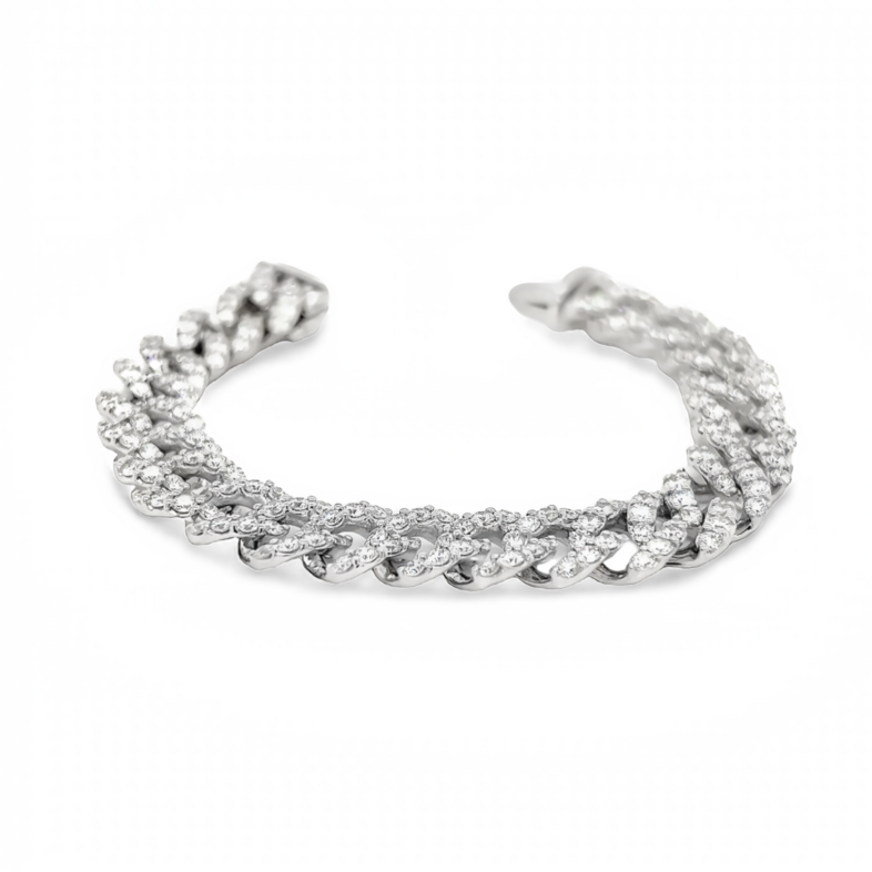 Lady s White 14 Karat Link Bracelet Length 6 With 200=8.00Tw Round Brilliant G Vs Diamonds