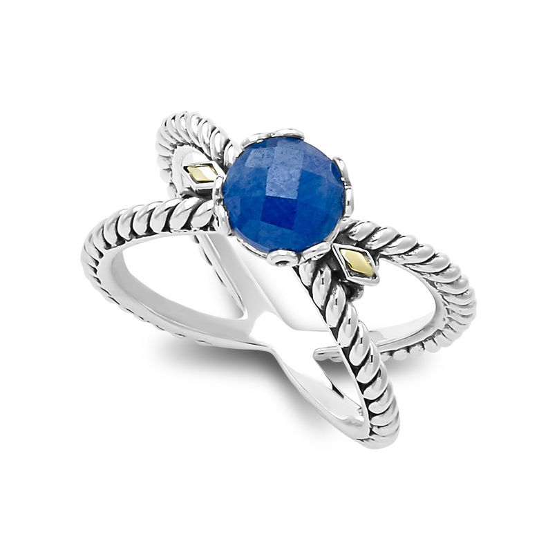 SSL/18K Blue Sapphire Glow X Ring