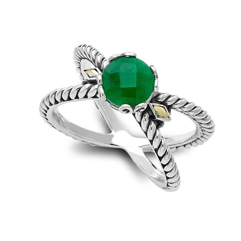 SSL/18K Emerald Glow X Ring