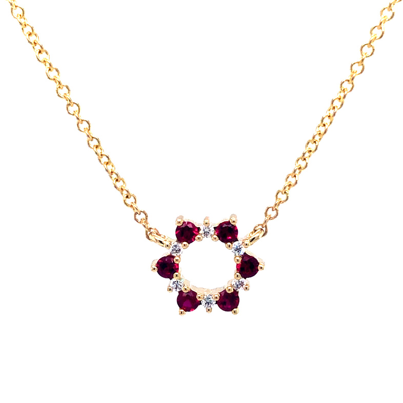 14 Karat Yellow Gold Circle Pendant 