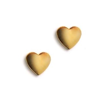 14 karat yellow gold heart studs