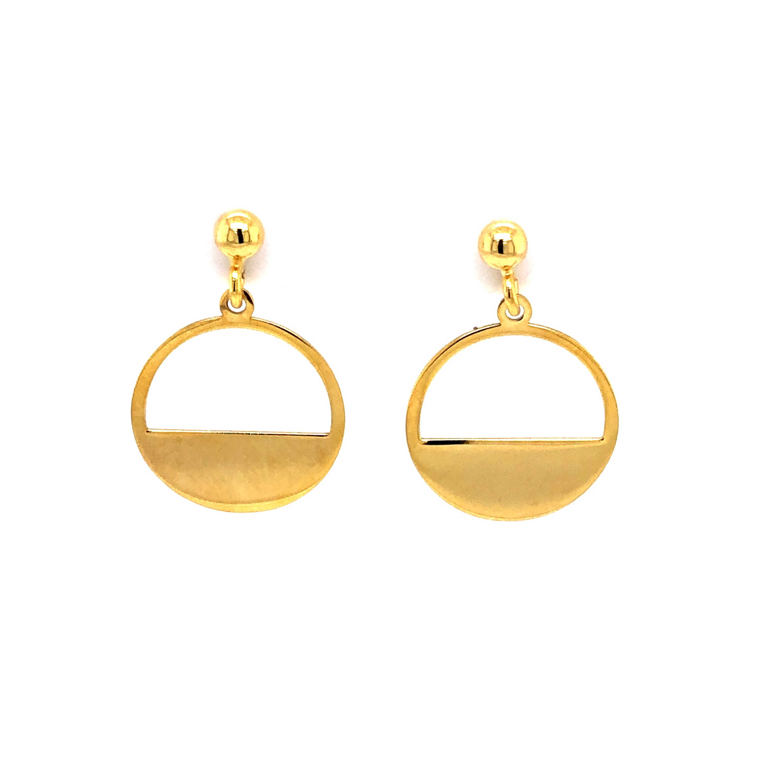 14 Karat Yellow Gold Circle Earrings