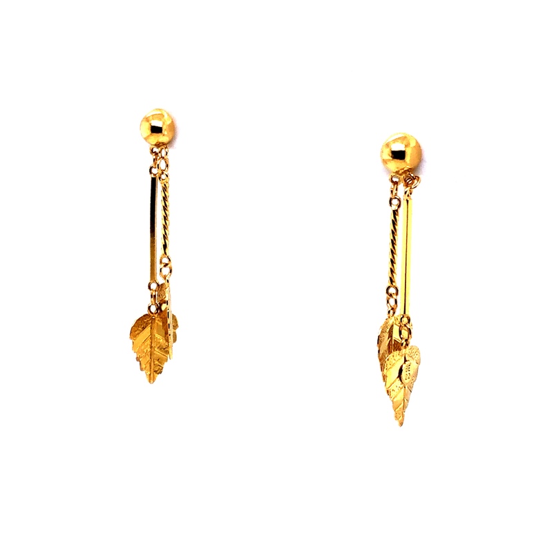 Lady s Yellow 18 Karat Earrings  dwt: 2.5