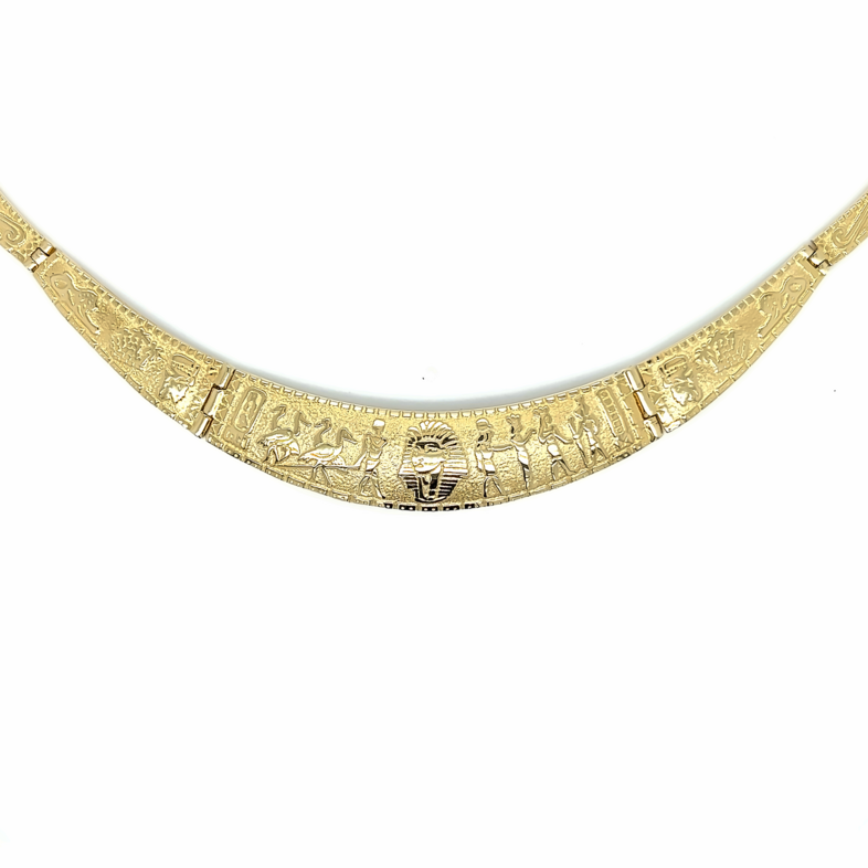 Yellow 14 Karat Egyptian Necklace Length 18"  dwt: 16.62