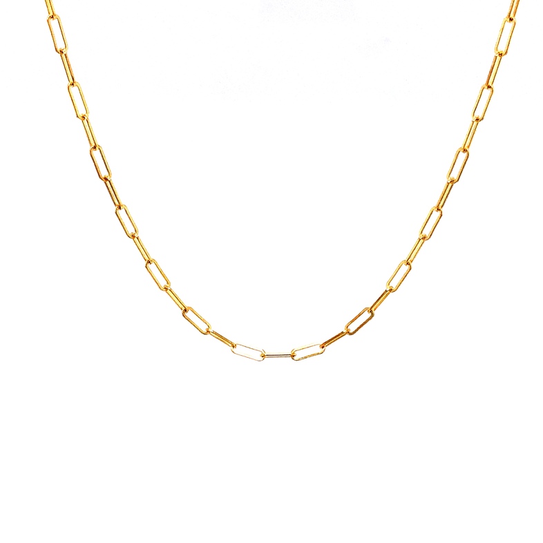 14 Karat Yellow Gold 1.5MM Paperclip Link Chain 18"