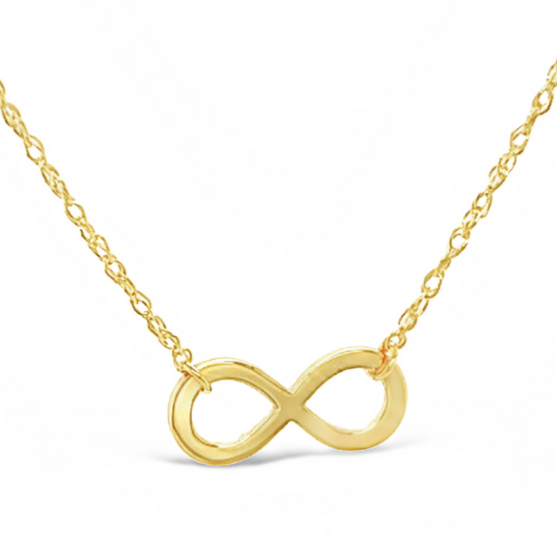 Yellow 14 Karat Infinity Pendant Necklace
