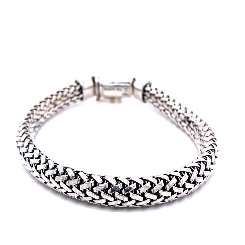 Sterling Silver 8" woven bracelet