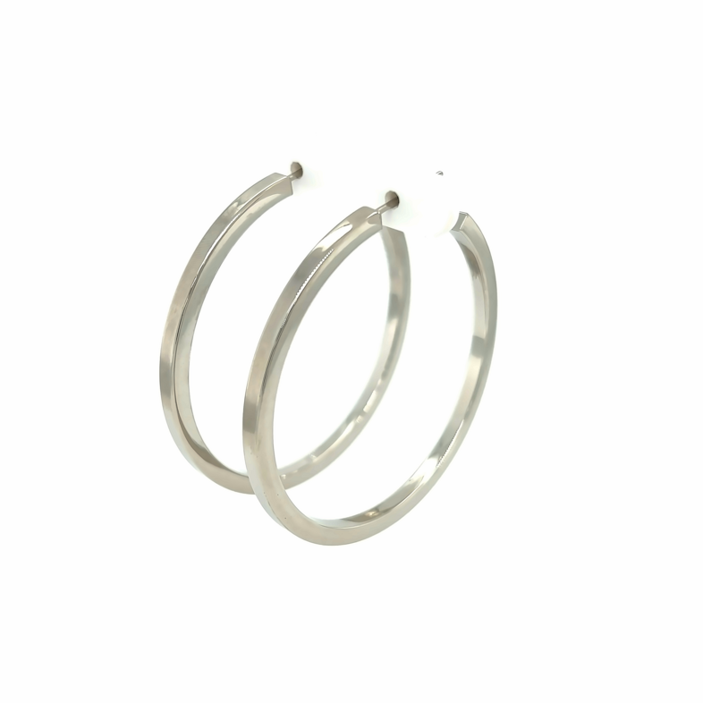 Sterling Silver Large Hoop Earrings