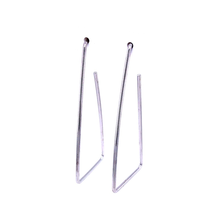 Sterling Silver Abstract Earrings