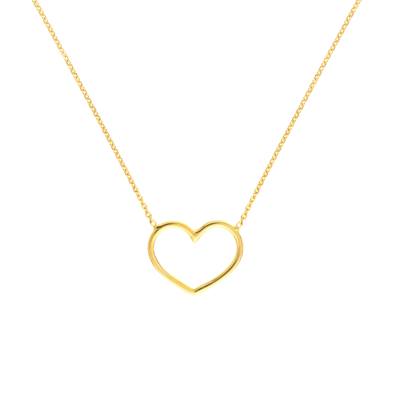 14 Karat Yellow Gold Heart Necklace 