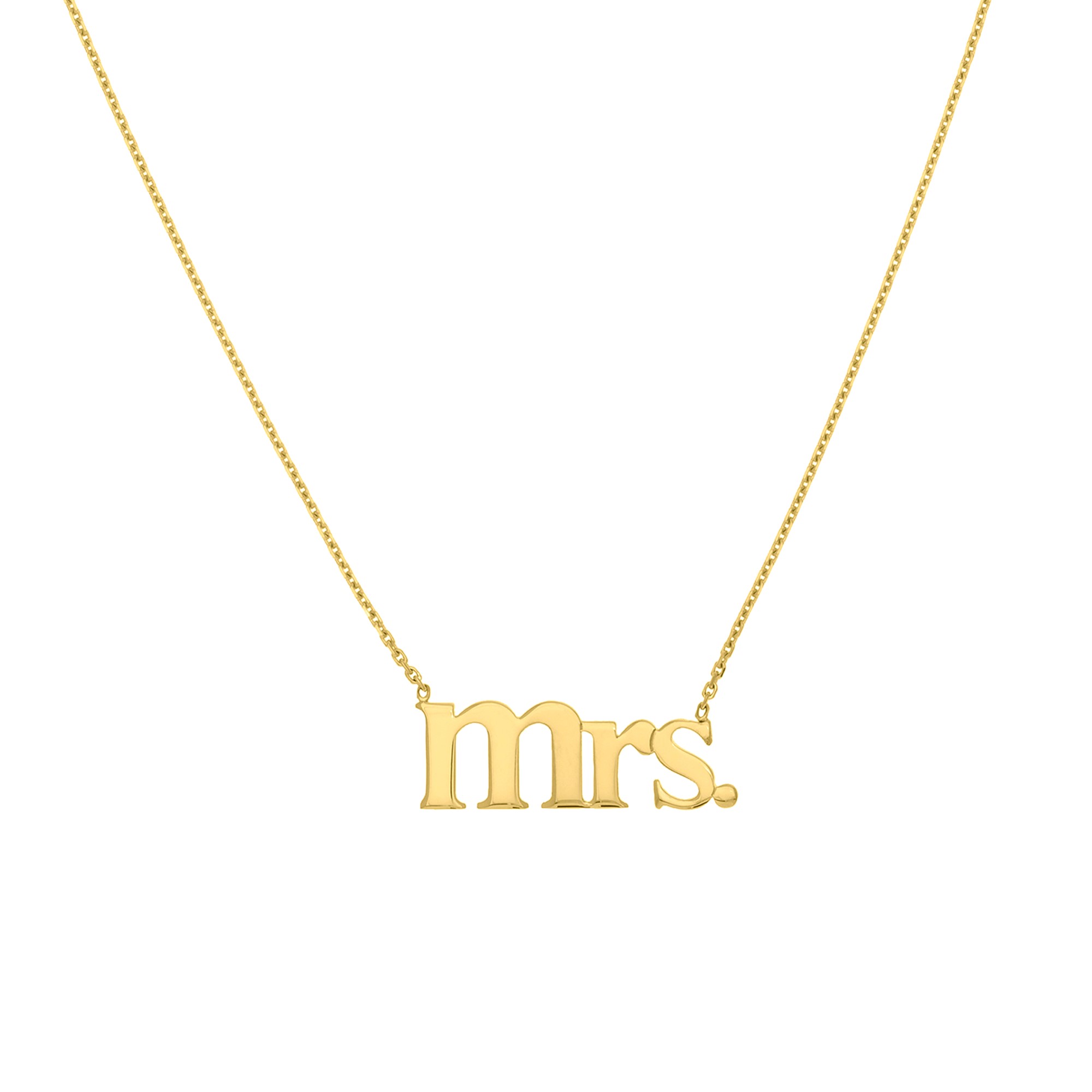 14 Karat Yellow Gold "MRS" Necklace