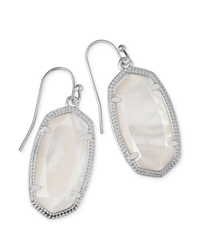 Dani Ivory Mother Of Pearl Rhodium Earrings