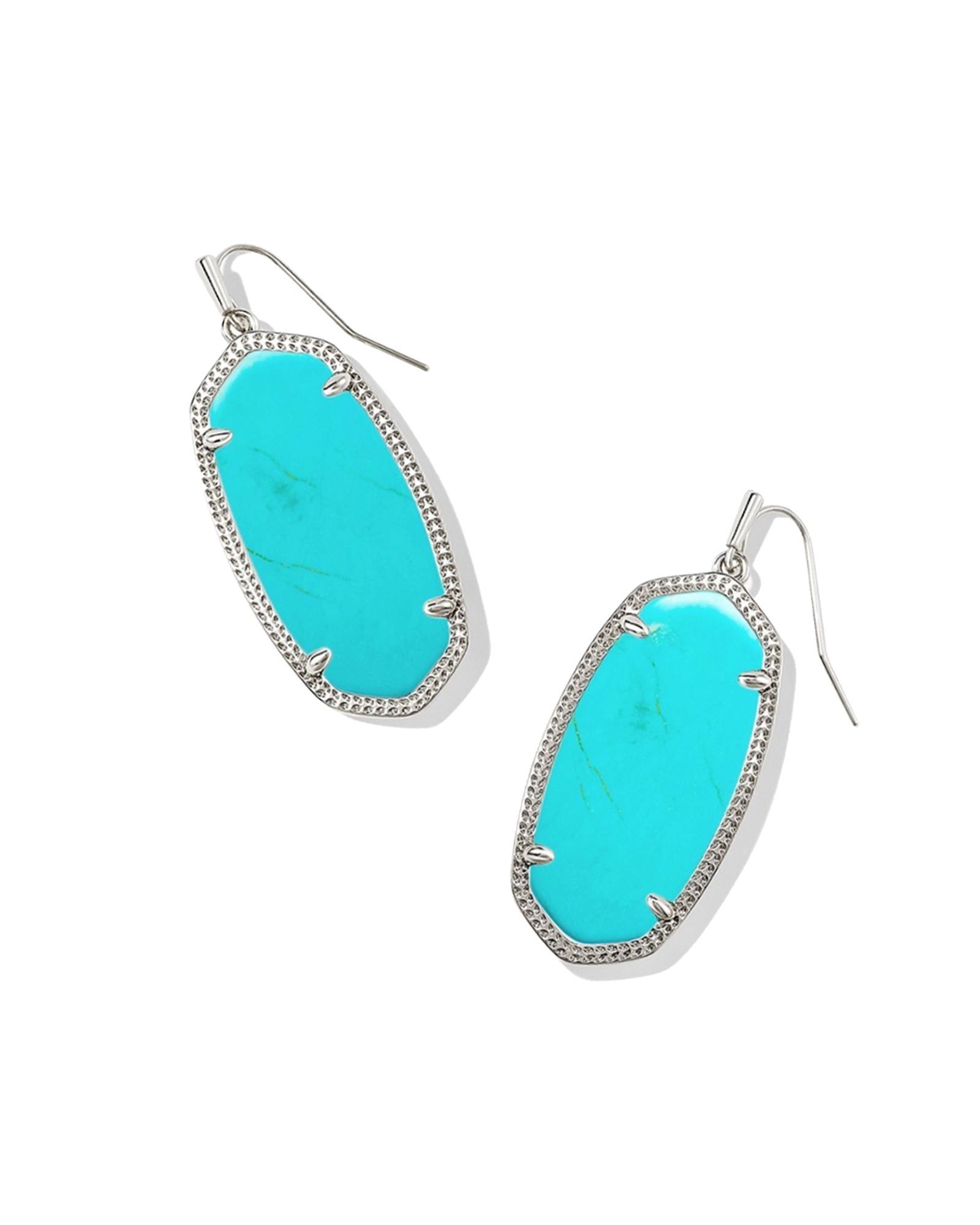 KENDRA SCOTT ELLE TURQUOISE COLOR RHODIUM EARRINGS