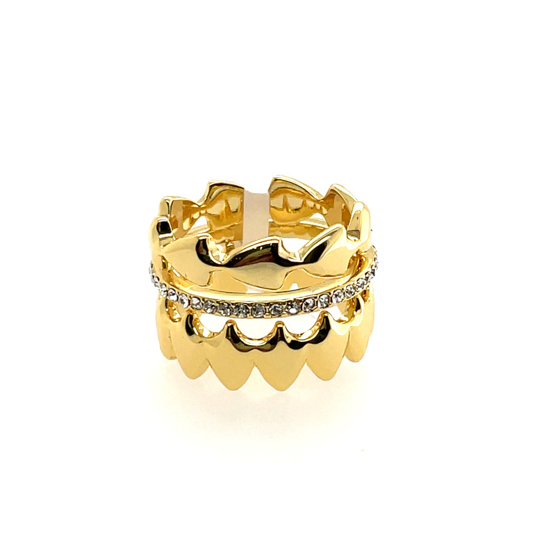 ETERNITY STACKER RING; SET OF 3; SIZE 6; GOLD TONE