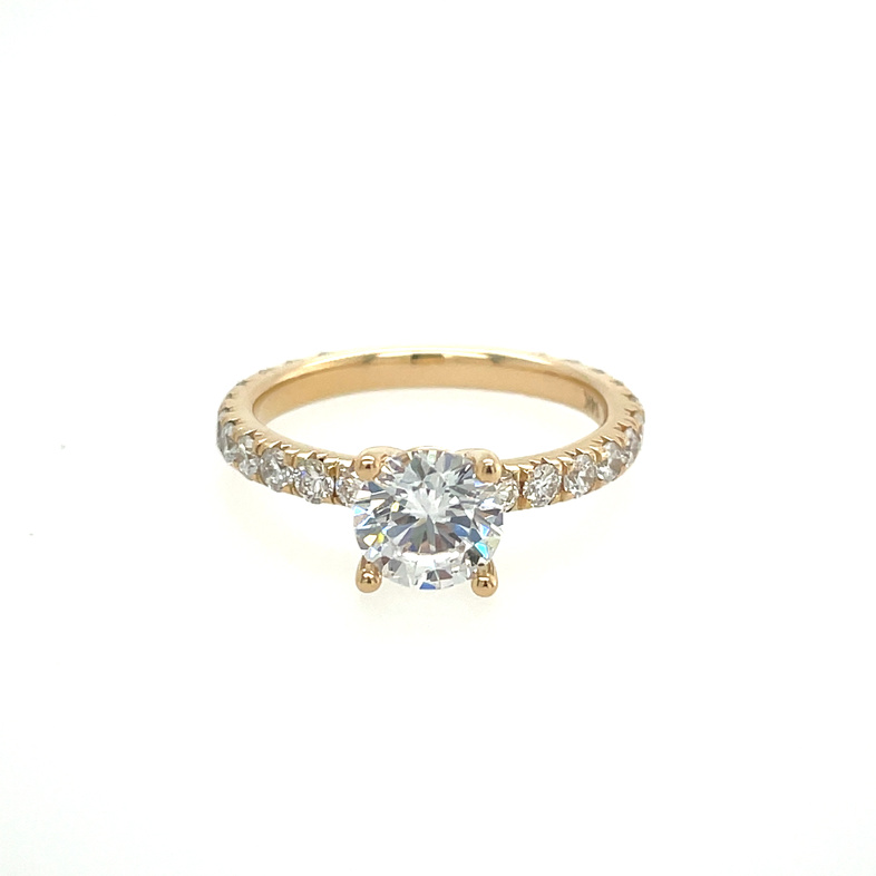 ARTCARVED .72CTW DIAMOND ENGAGEMENT RING SEMI MOUNTING CONTAINING: 22 ROUND PRONG-SET DIAMONDS; (CZ CENTER); 14KY