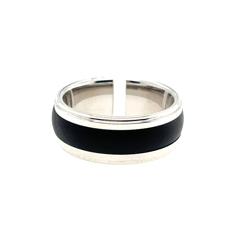 ARTCARVED GENTS 9MM COMFORT FIT TUNGSTEN CARBIDE BAND WITH BLACK CENTER; SIZE 10
