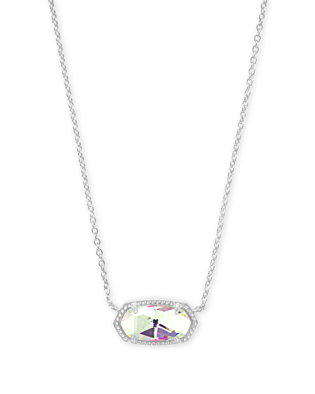 KENDRA SCOTT ELISA DICHROIC GLASS RHODIUM NECKLACE