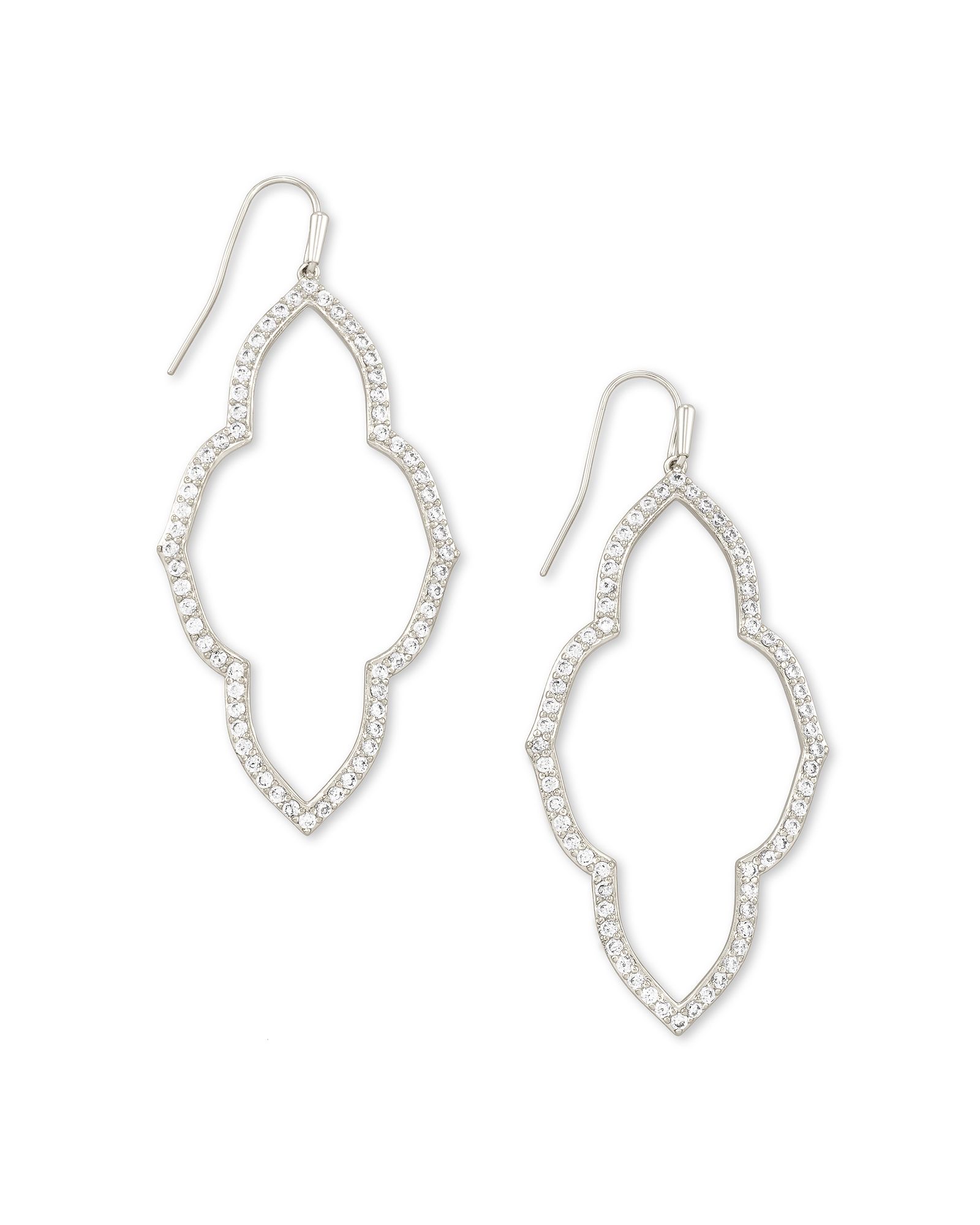 KENDRA SCOTT ABBIE OPEN FRAME EARRING RHODIUM