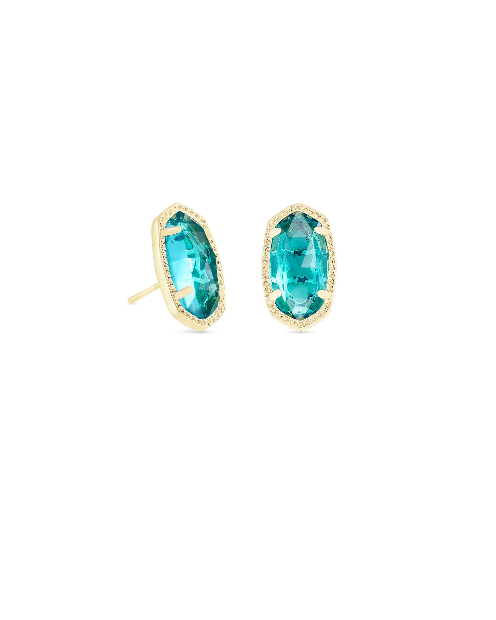 KENDRA SCOTT ELLIE LONDON BLUE GOLD TONE EARRINGS