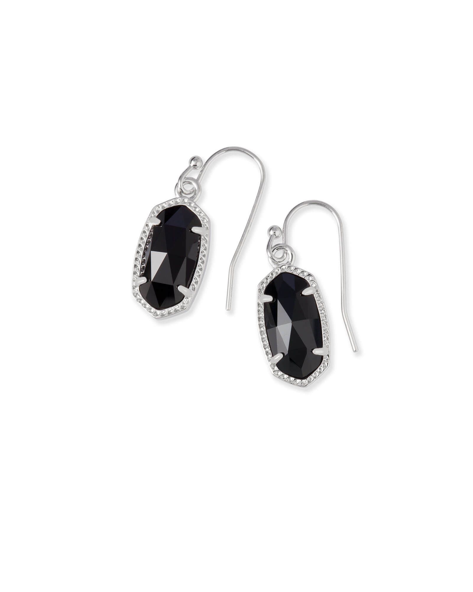 KENDRA SCOTT LEE BLACK RHODIUM EARRINGS