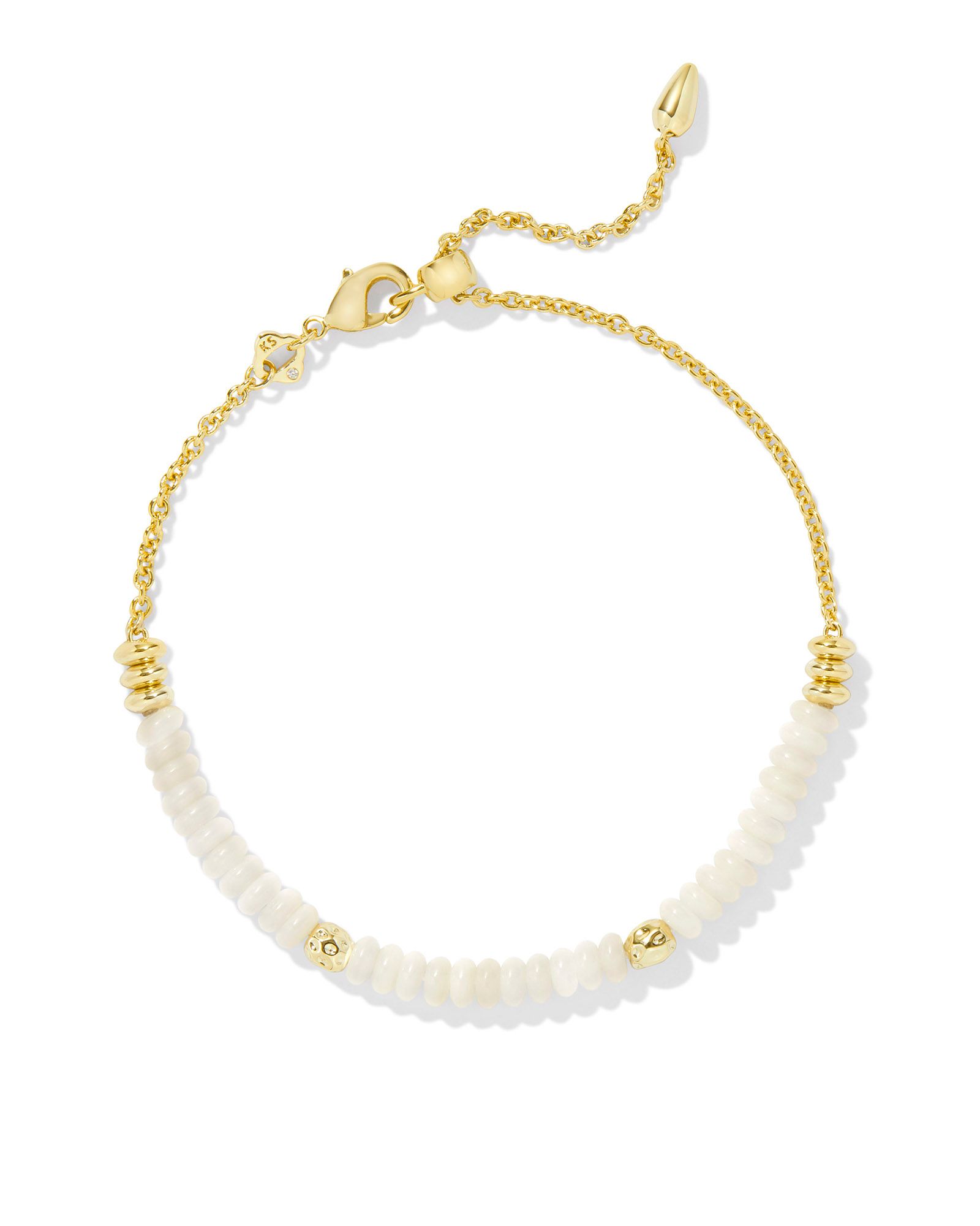 KENDRA SCOTT DELIAH IVORY MIX GOLD TONE DELICATE CHAIN BRACELET