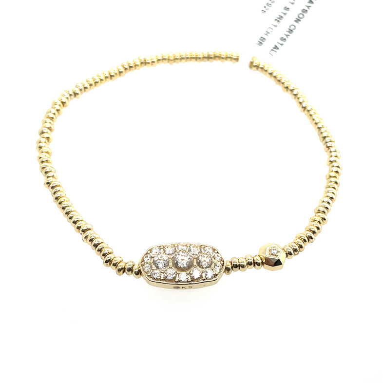 KENDRA SCOTT GRAYSON CRYSTAL/CZ GOLD TONE STRETCH BRACELET