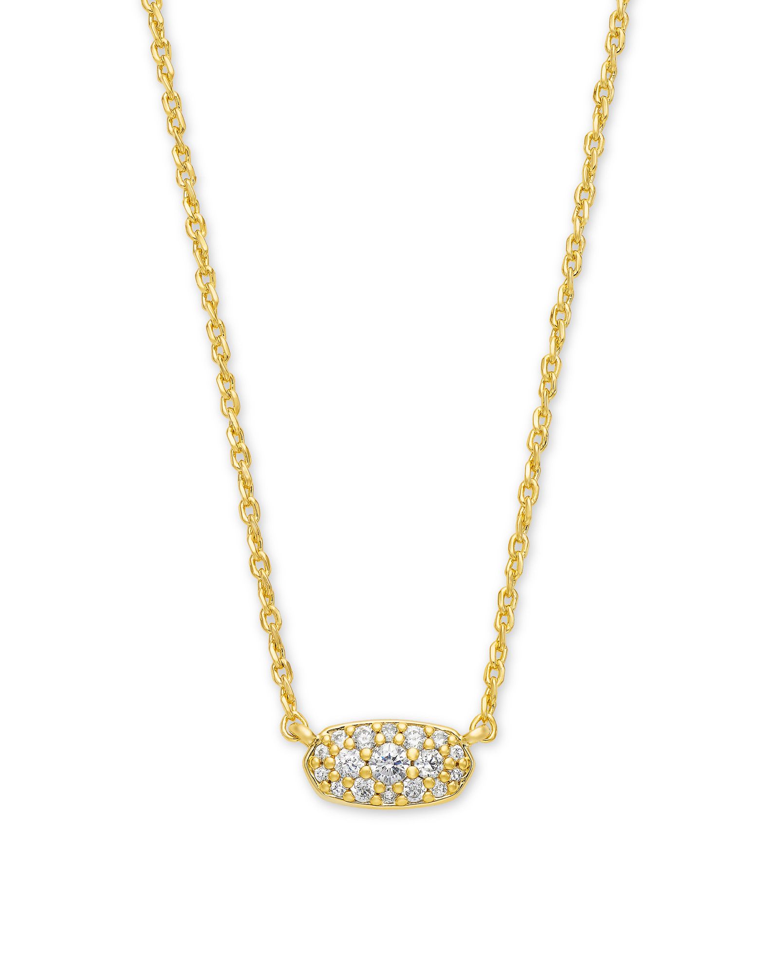 KENDRA SCOTT GRAYSON CRYSTAL GOLD TONE PNEDANT NECKLACE
