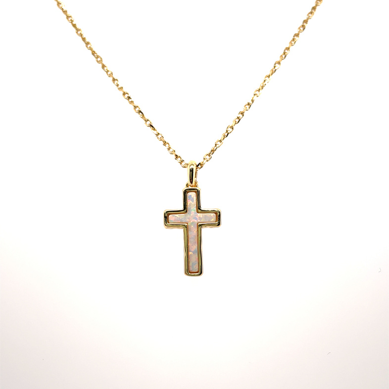 KENDRA SCOTT WHITE OPAL OP18 GOLD TONE PENDANT NECKLACE