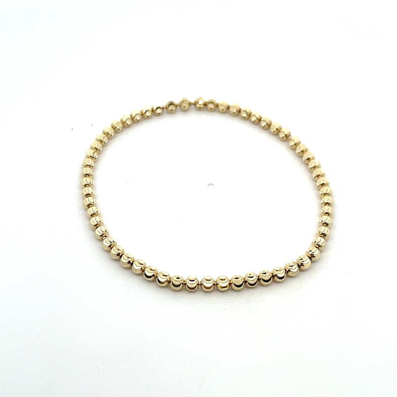 STRETCHABLE MOON-CUT BEAD BRACELET; 14KY