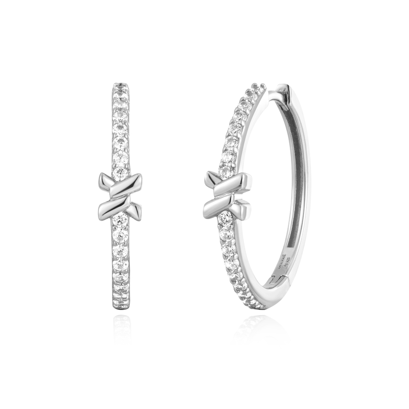 ANIA HAIE SILVER CROSS HOOPS