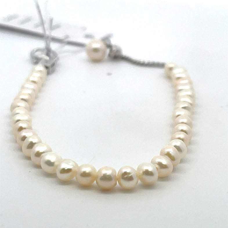 ELLE POTATO PEARLS 6.5+1 BRACELET; SILVER