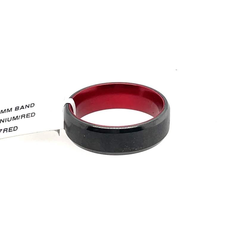 GTS 7MM ZIRCONIUM/RED-LINED BAND; SIZE 10
